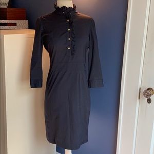 Tory Burch Navy Stretch Cotton Dress